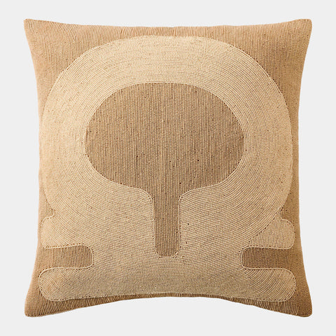 Citizen Artist Carthage Key Hand Beaded Pillow Sandy Tan - Herringbone and Company