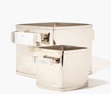 Capo Nickel Silver and Carrara Marble Ice Bucket
