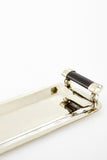 Black marble and silver serving tray