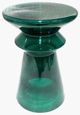 Dream Emerald Green Blown Glass Mid Century Modern Accent Table