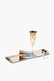 Capo Nickel Silver and Black Marble Serving Trays