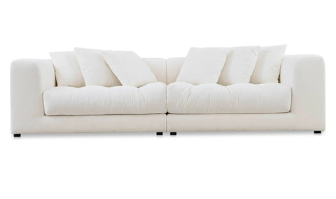 Davi Plush Deep Seat White Sofa