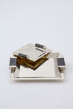Capo Nickel Silver and Black Marble Serving Trays
