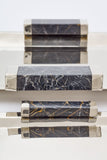 Capo Nickel Silver and Black Marble Serving Trays
