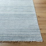 Epic Blue Striated Hand Knotted Wool Rug MULTIPLE SIZES AVAILABLE - Herringbone and Company