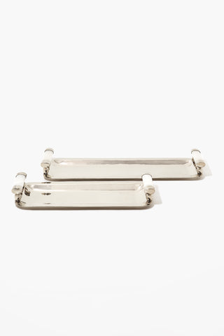 Most beautiful serving tray silver with marble handles