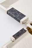 Capo Nickel Silver and Black Marble Serving Trays