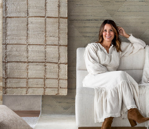 Becki Owens Rug Jute with pattern Rust and cream 