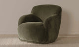 Super trendy CB2 VELVET curved club chair for your living room