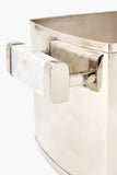 Capo Nickel Silver and Carrara Marble Ice Bucket