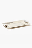 Capo Nickel Silver and White Marble Serving Trays