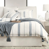 Jameson CASHMERE Linen Blue Stripe Duvet Bedding Collection