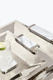 Capo Nickel Silver and White Marble Serving Trays