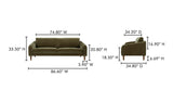 Measurements for 7 foot long green sofa