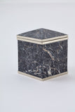 Tredora Nickel Silver and Onyx Square Mini Box