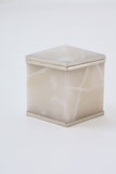 Tredora Nickel Silver and Onyx Square Mini Box