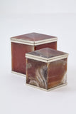 Tredora Nickel Silver and Onyx Square Mini Box