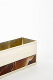 Salma Nickel Silver and Onyx Short Rectangular Flower Vase MULTIPLE COLORS AVAIL.