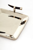Cerra Nickel Silver and Black Horn Square Tray