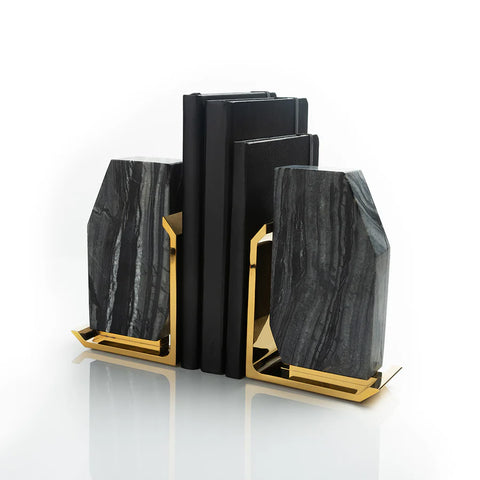 Stunning black marble bookends 