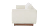 Verna Wood Plinth Base White Sofa