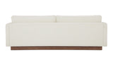 Verna Wood Plinth Base White Sofa