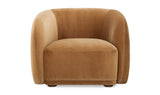 Freya Golden Rust Velvet Curved Lounge Chair