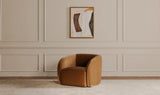 Freya Golden Rust Velvet Curved Lounge Chair
