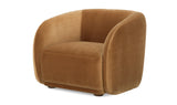 Freya Golden Rust Velvet Curved Lounge Chair