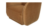 Freya Golden Rust Velvet Curved Lounge Chair