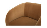 Freya Golden Rust Velvet Curved Lounge Chair