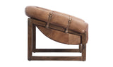Bella Classic Tobacco Leather Strap and Buckle Lounge Chair