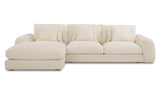 Berta Cozy Cream LEFT Chaise Sectional Sofa