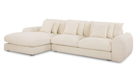 Berta Cozy Cream LEFT Chaise Sectional Sofa