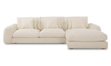Berta Cozy Cream RIGHT Chaise Sectional Sofa