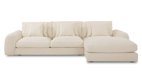 Berta Cozy Cream RIGHT Chaise Sectional Sofa