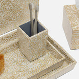 Cali Gold and White Lacquered Shell Bathroom Accessories