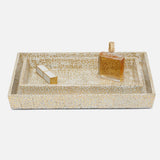 Cali Gold and White Lacquered Shell Bathroom Accessories