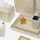 Cali Gold and White Lacquered Shell Bathroom Accessories