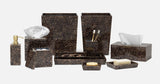 Cali Black Bronze and Gold Lacquered Shell Bathroom Accessories