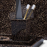 Cali Black Bronze and Gold Lacquered Shell Bathroom Accessories