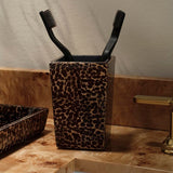 Cali Black Bronze and Gold Lacquered Shell Bathroom Accessories