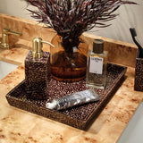 Cali Black Bronze and Gold Lacquered Shell Bathroom Accessories