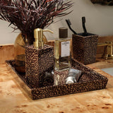 Cali Black Bronze and Gold Lacquered Shell Bathroom Accessories