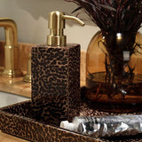 Cali Black Bronze and Gold Lacquered Shell Bathroom Accessories