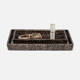 Cali Black Bronze and Gold Lacquered Shell Bathroom Accessories