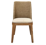 Woven Jute back dining chair padded seat 