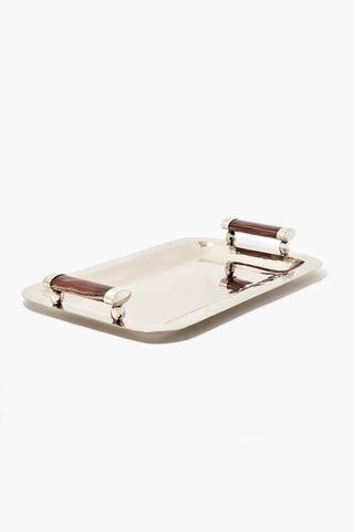 Most beautiful silver tray with onyx stone handles