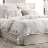 Stripped linen bedding for your bedroom  Gray and White 