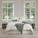 White bedding and duvet cover for your master bedroom  From herringbone and Company 